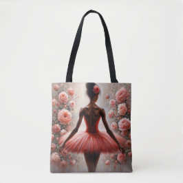Black Ballerina in Red Tutu with Roses Afrocentric Tygkasse