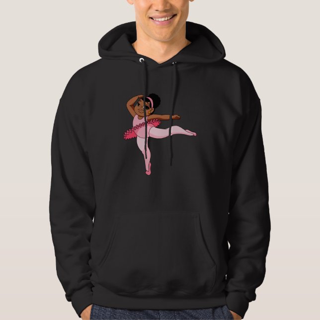Black Ballerina little girl Hoodie (Framsida)