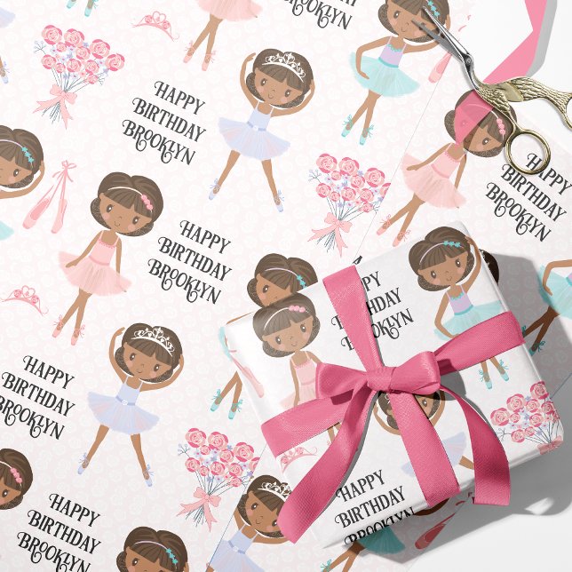 Black Ballerina Personlig Wrapping Papper Presentpapper (Skapare uppladdad)