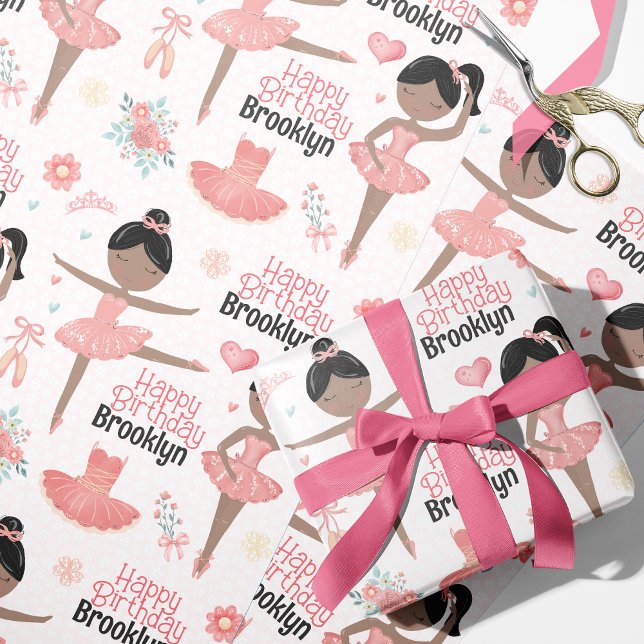 Black Ballerina Personlig Wrapping Papper Presentpapper (Skapare uppladdad)