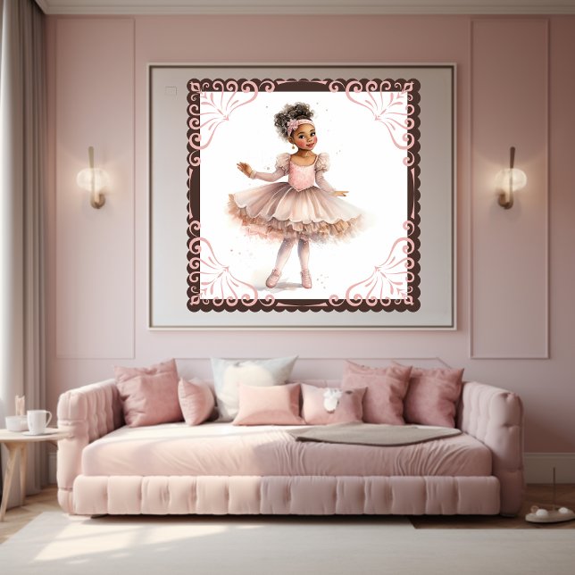Black Ballerina, Rosa Tutu, Blommigt Headband Poster (Skapare uppladdad)