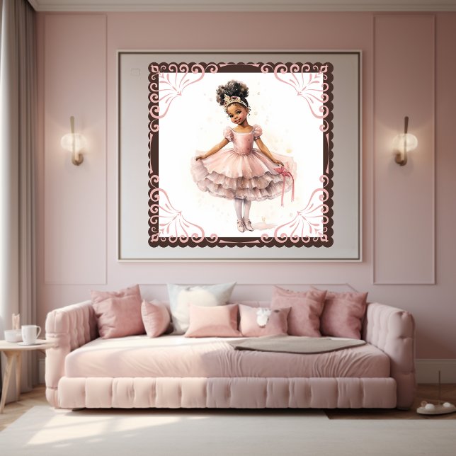 Black Ballerina, Rosa Tutu, Guld Krona Poster (Skapare uppladdad)
