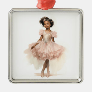 Black Ballerina, Rosa Tutu, Rosa Headband Julgransprydnad Metall