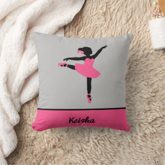 Black Ballerina Silhouette Personlig Kudde