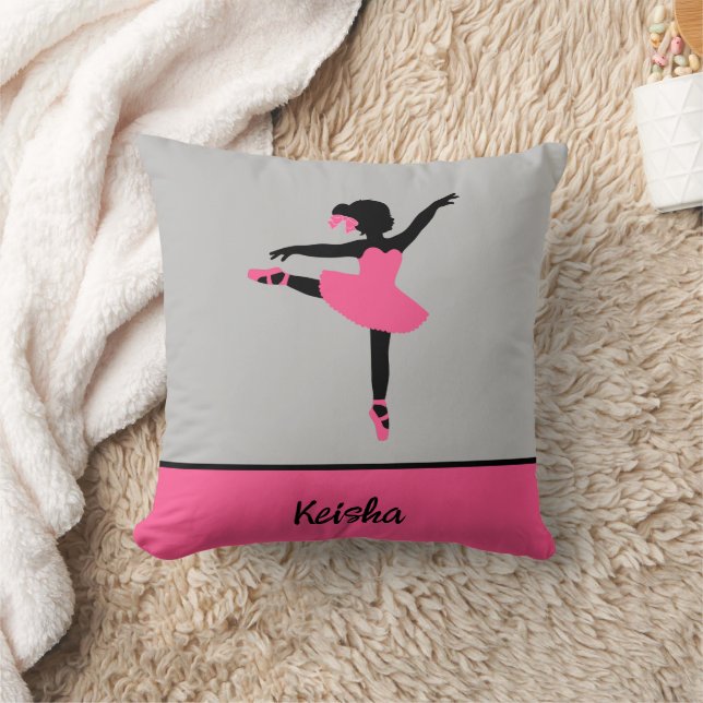 Black Ballerina Silhouette Personlig Kudde (Filt)