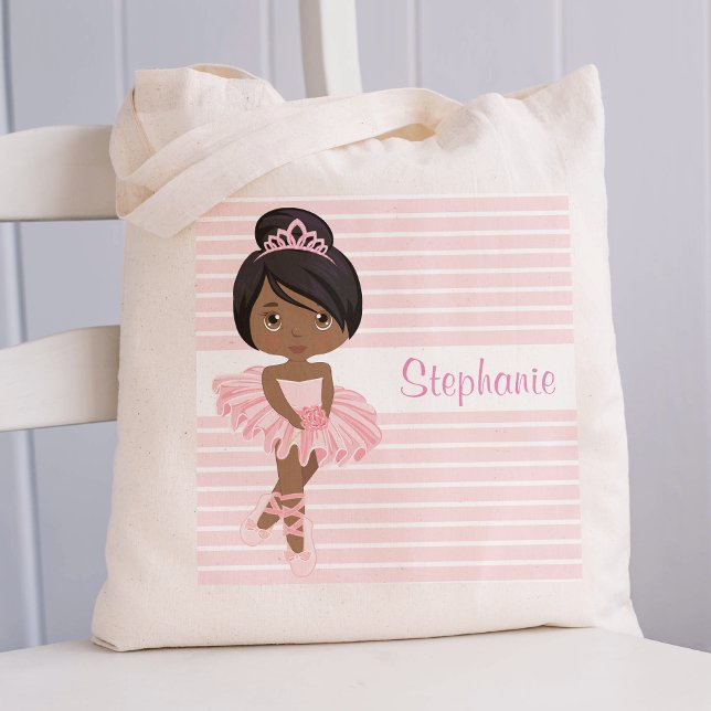 Black Ballerina Two Sied Tote Bag Tygkasse (Skapare uppladdad)