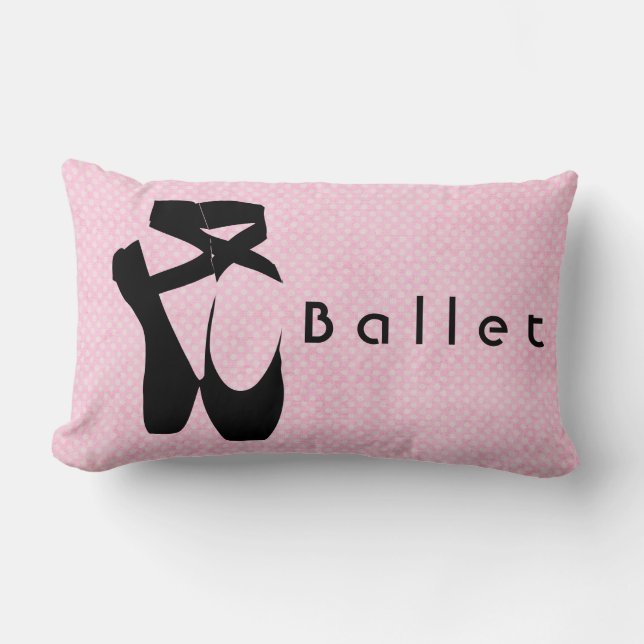 Black Ballet Shoes en Pointe Lumbarkudde (Framsida)