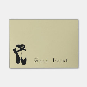 Black Ballet Shoes en Pointe Post-it Block