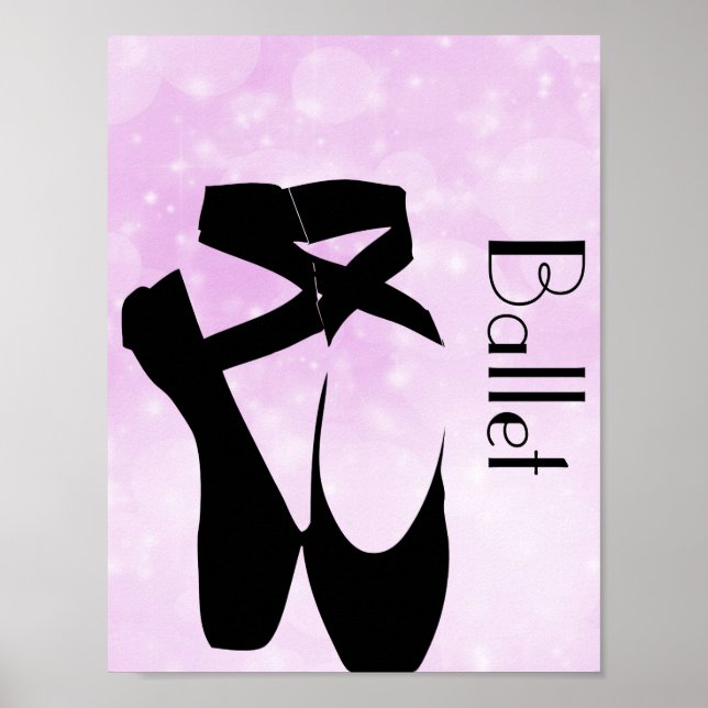 Black Ballet Shoes en Pointe Poster (Framsidan)