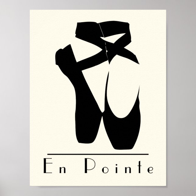 Black Ballet Shoes en Pointe Poster (Framsidan)