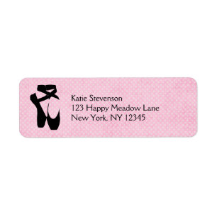 Black Ballet Shoes en Pointe Returadress Etikett