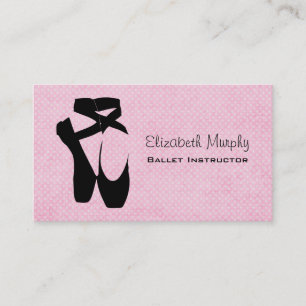 Black Ballet Shoes en Pointe Visitkort