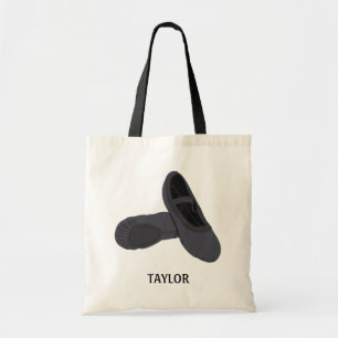 Black Ballet Shoes Tofflor Personlig Tygkasse