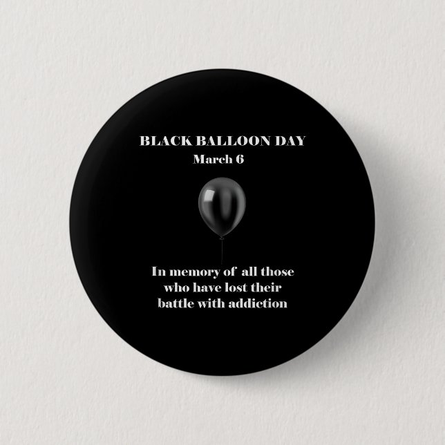 Black Balloon Day Overdose Awareness Addition T Sh Knapp (Framsida)