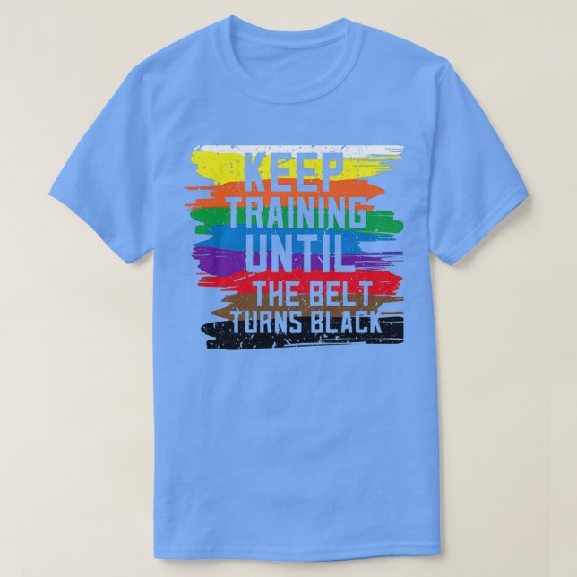 Black Bälte Belter Martial Art Training T Shirt (Design framsida)