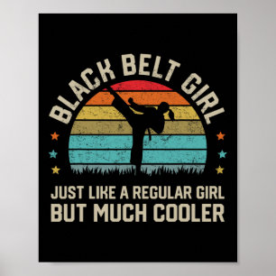 Black Bälte Girl Karate Jiu Jitsu Taekwondo Martia Poster