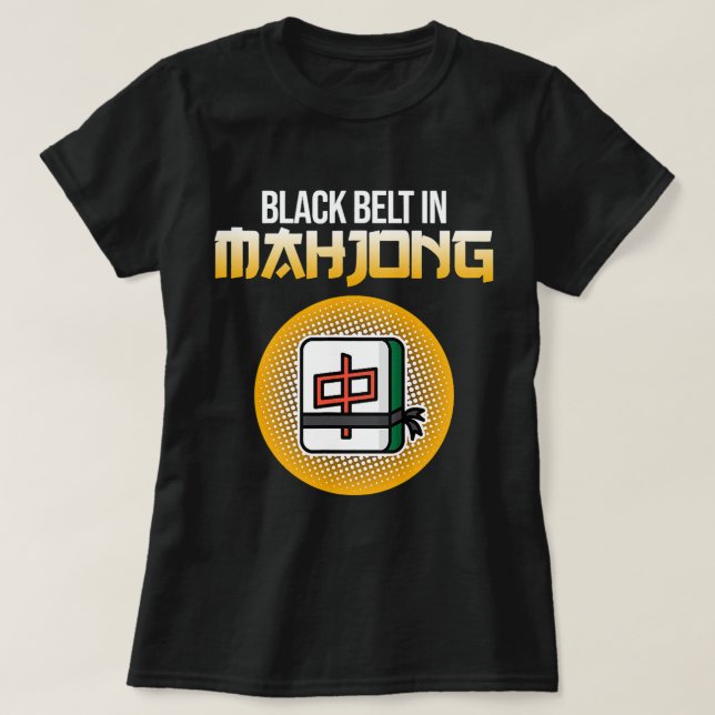 Black Bälte i Mahjong Game Mahjong Player Games Gr T Shirt (Design framsida)