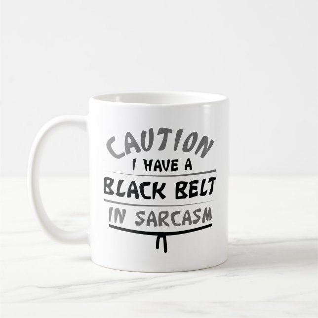 Black Bälte i Sarcasm Kaffemugg (Vänster)