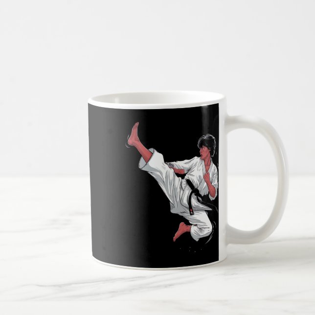 Black Bälte Karate Fighter Kaffemugg (Höger)