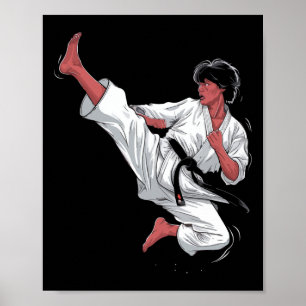 Black Bälte Karate Fighter Poster