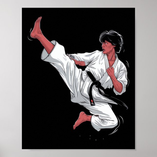 Black Bälte Karate Fighter Poster (Framsidan)
