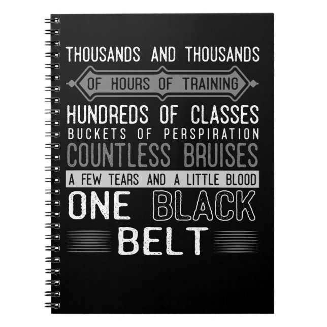 Black Bälte Karate Taekwondo Jiu Jitsu Motivation Anteckningsbok (Framsidan)