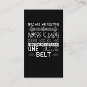 Black Bälte Karate Taekwondo Jiu Jitsu Motivation Visitkort
