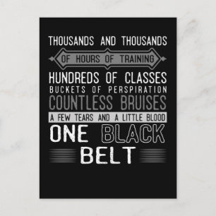 Black Bälte Karate Taekwondo Jiu Jitsu Motivation Vykort