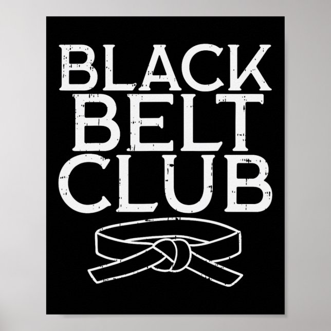 Black Bälte Klubb Coola Karate Taekwondo Kung fu J Poster (Framsidan)