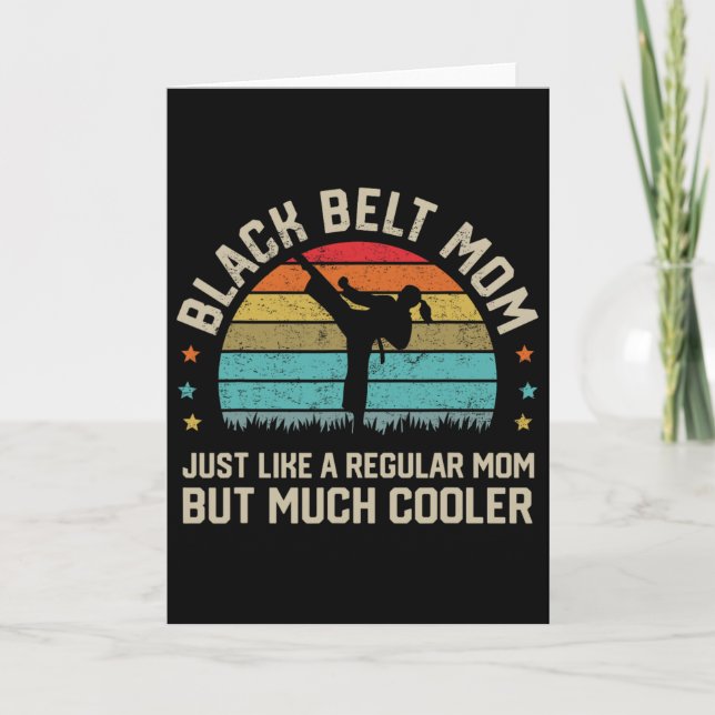 Black Bälte Mamma Karate Jiu Jitsu Taekwondo Marti Kort (Framsida)