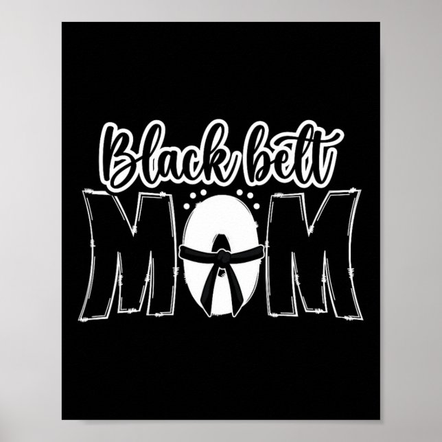 Black Bälte Mamma Karate Mamma Karate Mor Karate M Poster (Framsidan)