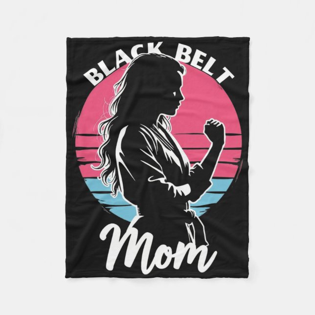 Black Bälte Mamma Martial Arts Karate Jiu-jitsu Ta Fleecefilt (Framsidan)