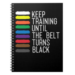 Black Bälte Motivation Taekwondo Jiu Jitsu Karate Anteckningsbok