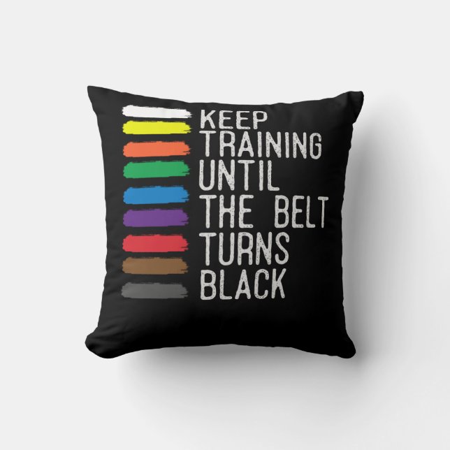 Black Bälte Motivation Taekwondo Jiu Jitsu Karate Kudde (Framsida)