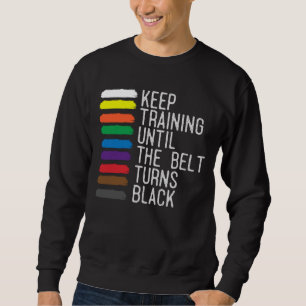 Black Bälte Motivation Taekwondo Jiu Jitsu Karate Lång Ärmad Tröja