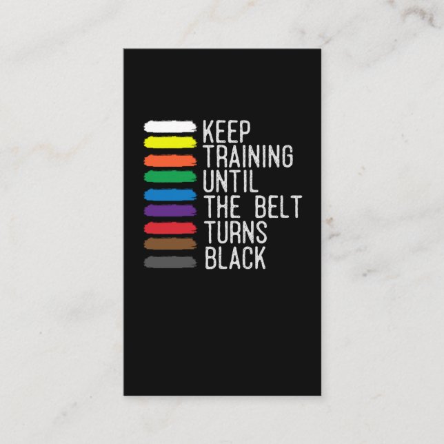 Black Bälte Motivation Taekwondo Jiu Jitsu Karate Visitkort (Framsida)