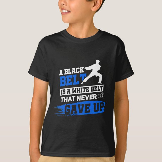 Black Bälte Say Karate Taekwondo Martial Arts T Shirt (Framsida)