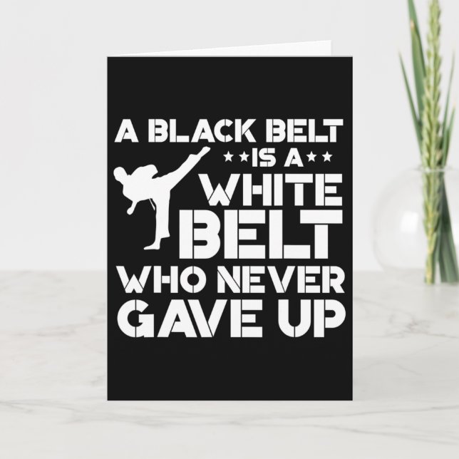Black Bälte Shirts Taekwondo Karate Gift Kort (Framsida)