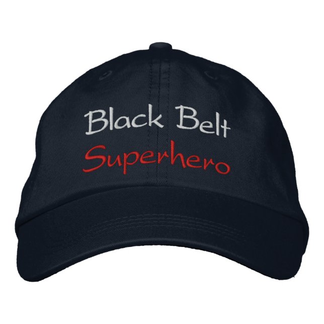 Black Bälte Superhjälten Baseball Cap Broderad Keps (Framsida)