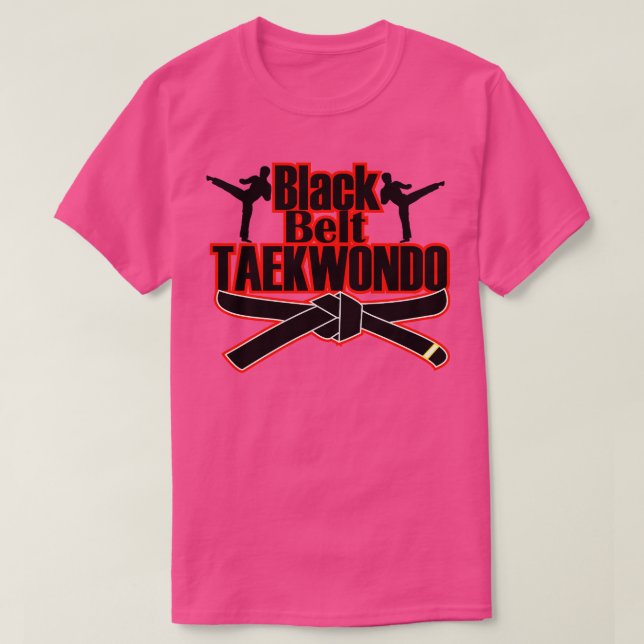 Black Bälte Taekwondo T Shirt (Design framsida)