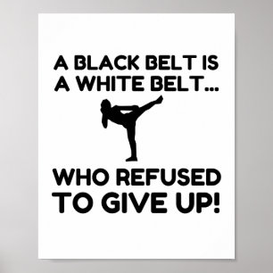 BLACK BÄLTE WHITE BÄLTE VÄGRAN POSTER