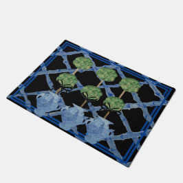 Black Bamboo Chinoiserie Ginger Burk Doormat Matta