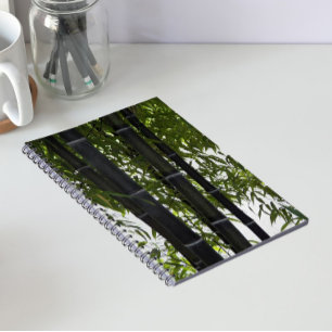 Black Bamboo Plants Blommigt Anteckningsbok