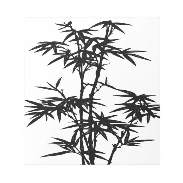 Black Bamboo Silhouette Anteckningsblock (Framsida)