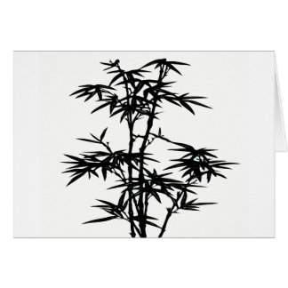 Black Bamboo Silhouette Hälsningskort