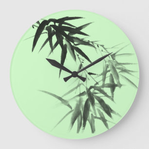 Black Bamboo Twig Stor Klocka