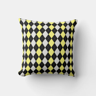 Black & BANANA GULT Diamonds ARGYLE Mönster Kudde