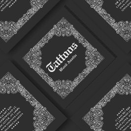 Black Bandana Paisley Tattoos Square, Affärskort Fyrkantigt Visitkort