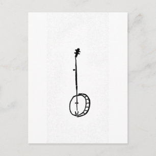 Black Banjo på White Vykort