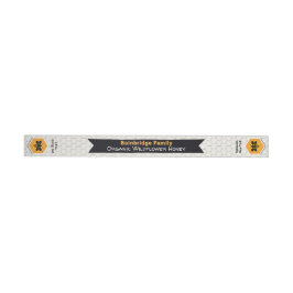 Black Banner Ivory White Honung Burk-etikett Etikettband